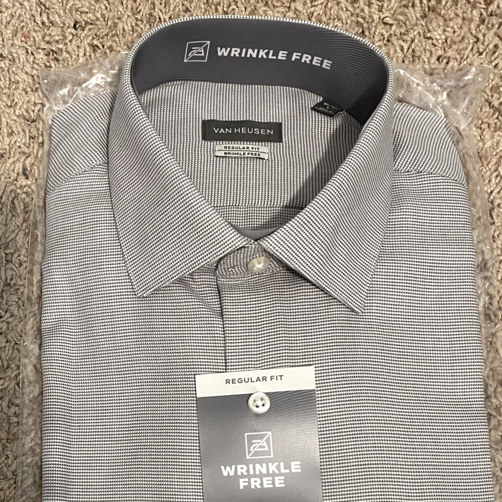 New Grey Van Heusen Button Up Shirt